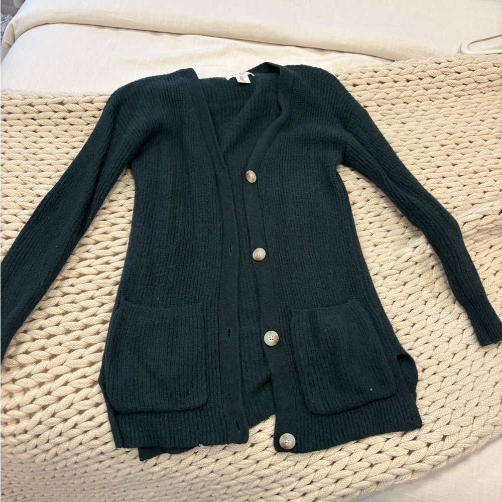 Forest green super warm cardigan